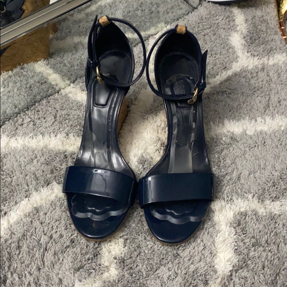 Dark blue GUCCI wedges